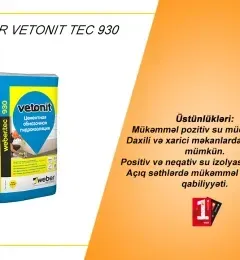 Izolyasiya içməli su üçün "Weber vetonit tec 930"