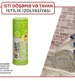 İzolyasiya mineral yunu " ISOVER Döşəmə və Arakəsmə " üçün 50mm 20m2